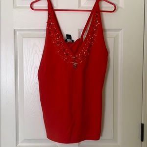 Orange halter top with beads